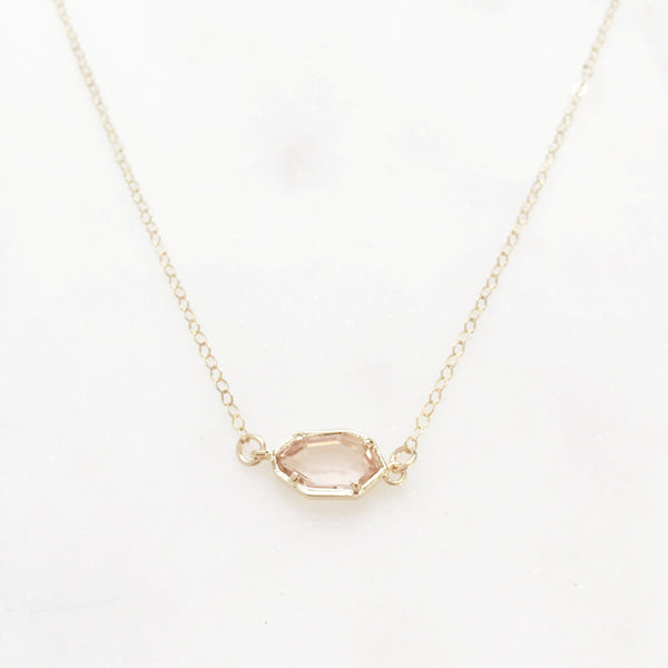 CORA | Dainty Gold Stone Necklace | Glass Stone Necklace | Tiny Stone Necklace | Dainty Gold Necklace | Gold Fill Necklace