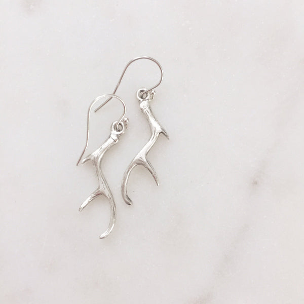 MAX | Silver Antler Earrings | Dainty Antler Earrings | Simple Earrings | Everyday Earrings | Antlers Earrings