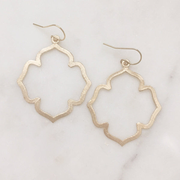 Gold Statement Earrings, Flower Earrings, Boho Earrings, Gold Dangle Earrings, Bohemian Earrings, Drop Earrings, Clover Earrings, SCOUT