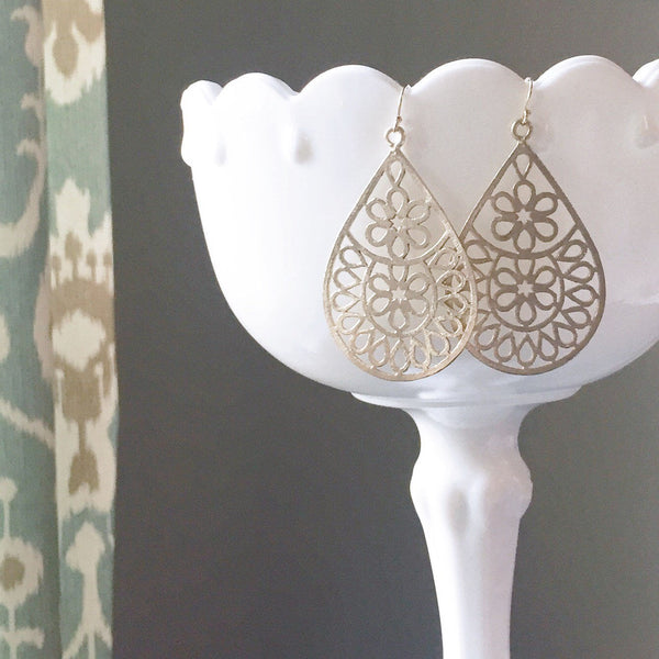 TENNESSEE | Gold Teardrop Earrings | Brushed Gold Teardrop Earrings | Statement Earrings | Gold Statement Earrings | Teardrop Earrings Gold