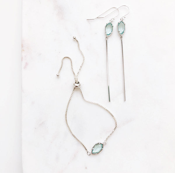 CORA | Bolo Bracelet | Silver Bolo Bracelet| Bolo Bracelet Women | Adjustable Bracelet | Stone Bracelet | Dainty Silver Bolo Bracelet Women