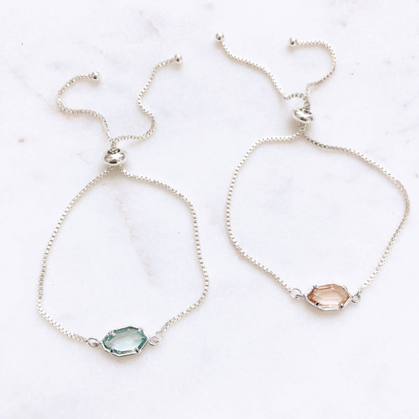 CORA | Bolo Bracelet | Silver Bolo Bracelet| Bolo Bracelet Women | Adjustable Bracelet | Stone Bracelet | Dainty Silver Bolo Bracelet Women