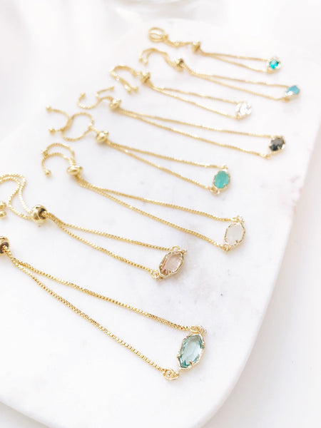 CORA | Bolo Bracelet | Gold Bolo Bracelet | Dainty Bolo Bracelet | Dainty Adjustable Bracelet | Stone Bracelet | Dainty Gold Bolo Bracelet