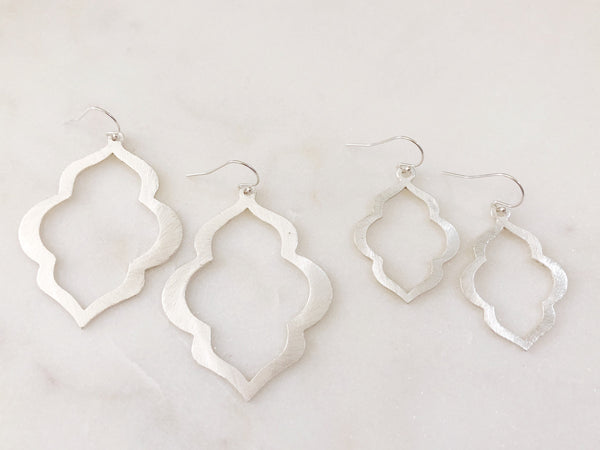 RIVER | Silver Moroccan Earrings | Silver Boho Earrings | Silver Dangle Earrings | Brushed Silver Bohemian Earrings | Silver Earrings
