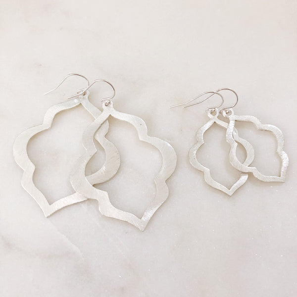 RIVER | Silver Moroccan Earrings | Silver Boho Earrings | Silver Dangle Earrings | Brushed Silver Bohemian Earrings | Silver Earrings