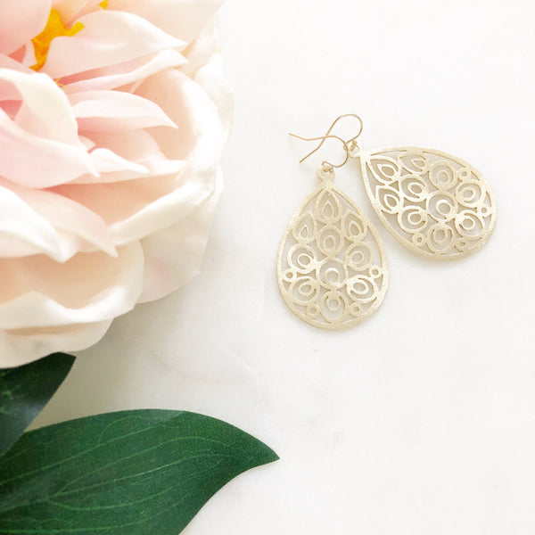 PENNY | Gold Teardrop Earrings | Gold Dangle Teardrop Earrings | Gold Teardrop Earrings | Peacock Teardrop Earrings | Dangle Earrings