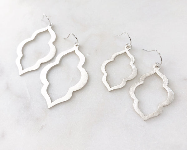 RIVER | Silver Moroccan Earrings | Silver Boho Earrings | Silver Dangle Earrings | Brushed Silver Bohemian Earrings | Silver Earrings