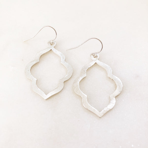 RIVER | Silver Moroccan Earrings | Silver Boho Earrings | Silver Dangle Earrings | Brushed Silver Bohemian Earrings | Silver Earrings