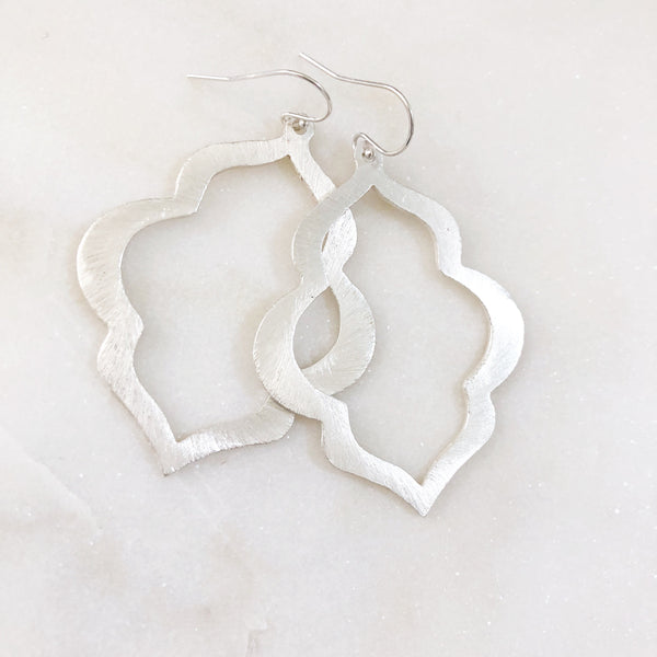 RIVER | Silver Moroccan Earrings | Silver Boho Earrings | Silver Dangle Earrings | Brushed Silver Bohemian Earrings | Silver Earrings