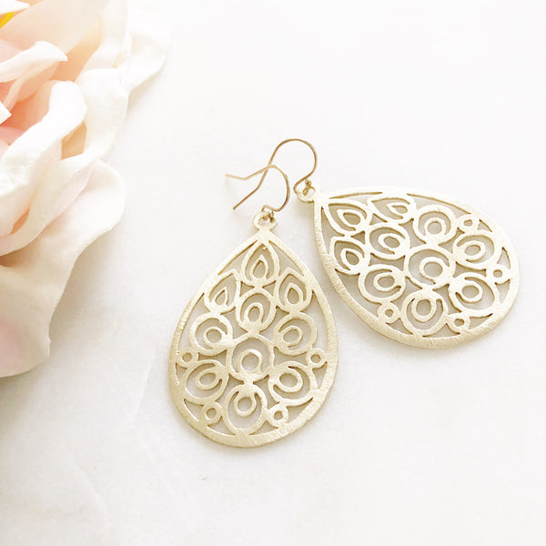 PENNY | Gold Teardrop Earrings | Gold Dangle Teardrop Earrings | Gold Teardrop Earrings | Peacock Teardrop Earrings | Dangle Earrings
