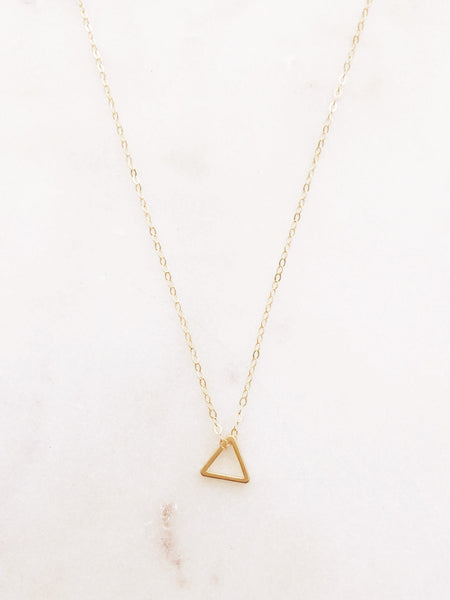 Gold Triangle Necklace, Geometric Jewelry, Triangle Necklace, Simple Necklace, Dainty Gold Necklace, Simple Gold Necklace, Triangle TRINITY