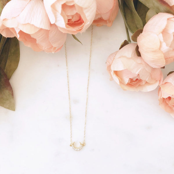Crescent Moon Necklace, Moon Necklace, Celestial Jewelry, Dainty Gold Necklace, Celestial Necklace, Best Friend Gifts, ALLI