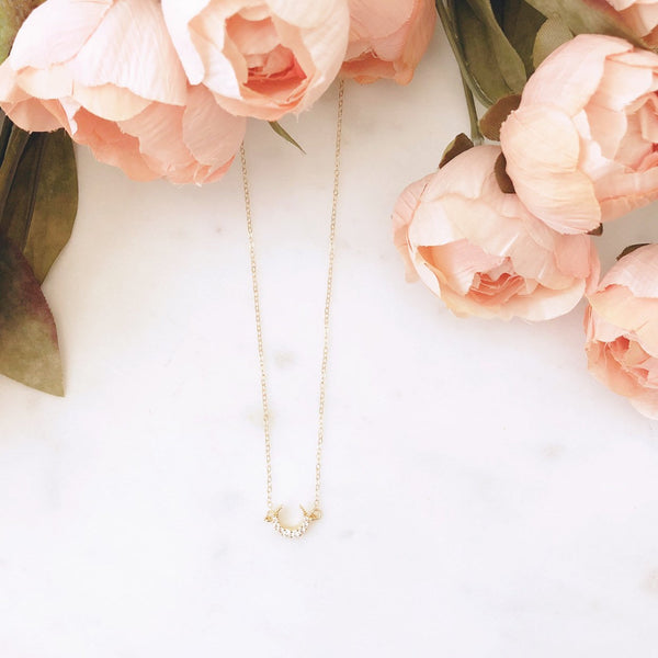 Crescent Moon Necklace, Moon Necklace, Celestial Jewelry, Dainty Gold Necklace, Celestial Necklace, Best Friend Gifts, ALLI