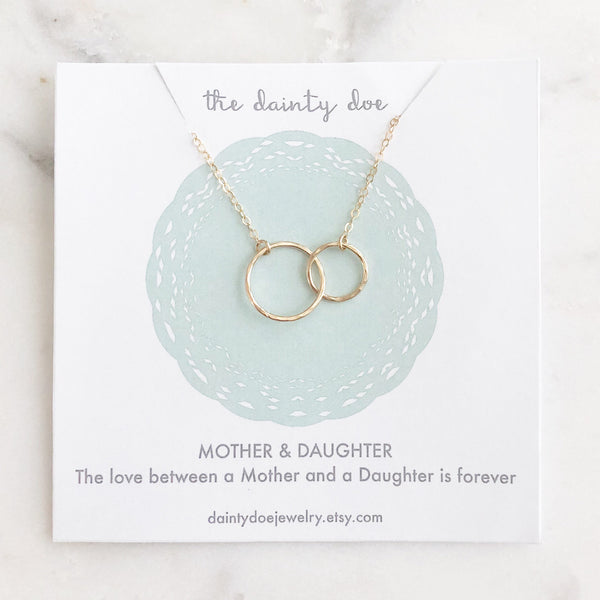 MOTHER DAUGHTER NECKLACE, Mom Necklace, Mom Gift, Gift For Mom, New Mom Gift, Dainty Necklace, Gold Filled Necklace, Minimalist Necklace