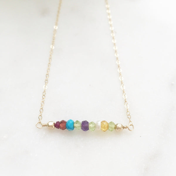 Birthstone Necklace, Mothers Day Gift, Mom Gift, Mom Necklace, Family Necklace, Personalized Necklace, Wire Wrapped Necklace, Stone Necklace