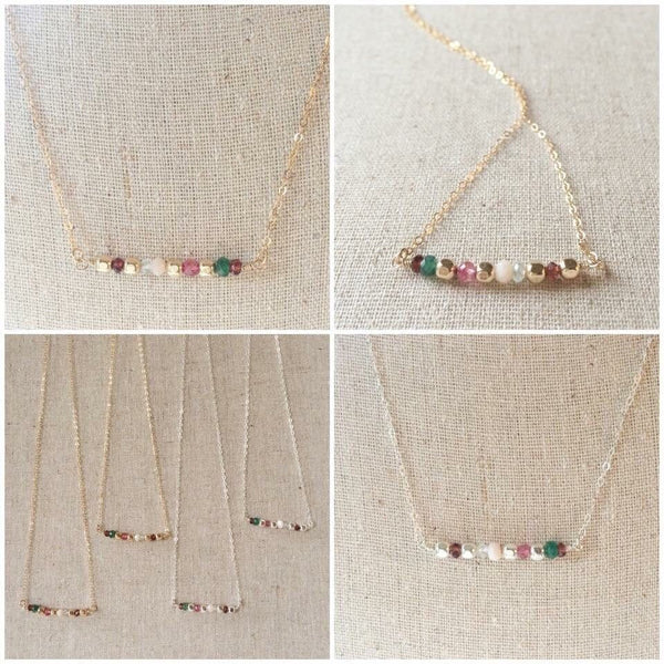 Birthstone Necklace, Mothers Day Gift, Mom Gift, Mom Necklace, Family Necklace, Personalized Necklace, Wire Wrapped Necklace, Stone Necklace