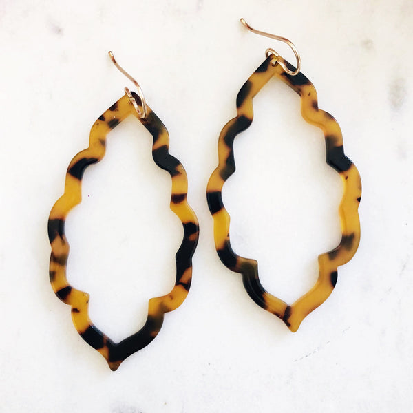 Tortoise Shell Earrings, Statement Earrings, Acrylic Earrings, Dangle Earrings, Tortoise Earrings, Drop Earrings, Acetate Earrings, Hannah