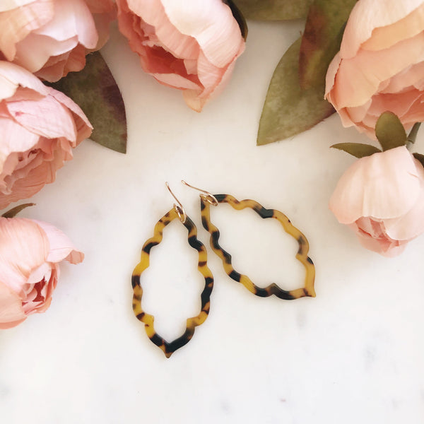 Tortoise Shell Earrings, Statement Earrings, Acrylic Earrings, Dangle Earrings, Tortoise Earrings, Drop Earrings, Acetate Earrings, Hannah