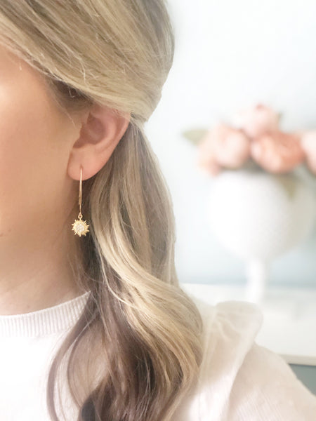 Sun Earrings, Celestial Earrings, Gold Dangle Earrings, Gold Threader Earrings, Gold Sun Earrings, Summer Earrings, Celestial Earrings