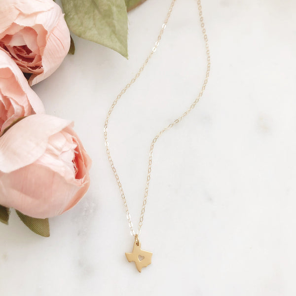 Texas Necklace Gold, Dainty Gold Necklace, Moving Gift, Texas Necklace, State Necklace, Texas Gifts, Gift For Her, Gold Texas Necklace