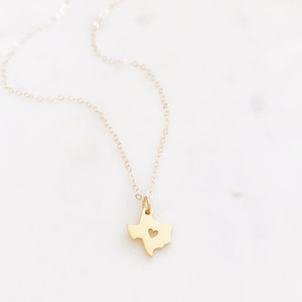 Texas Necklace Gold, Dainty Gold Necklace, Moving Gift, Texas Necklace, State Necklace, Texas Gifts, Gift For Her, Gold Texas Necklace