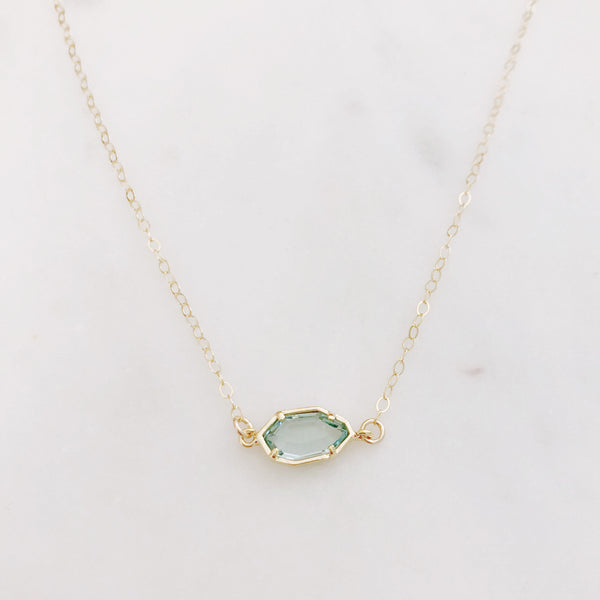 Dainty Stone Necklace, Crystal Necklace, Dainty Gold Necklace, Bridal Jewelry, Bridesmaid Necklace, Gift For Her, Gold Filled Necklace, CORA