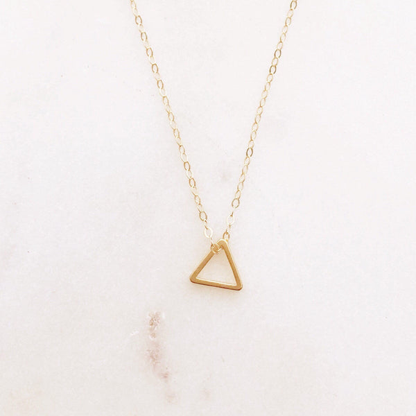 Gold Triangle Necklace, Geometric Jewelry, Triangle Necklace, Simple Necklace, Dainty Gold Necklace, Simple Gold Necklace, Triangle TRINITY