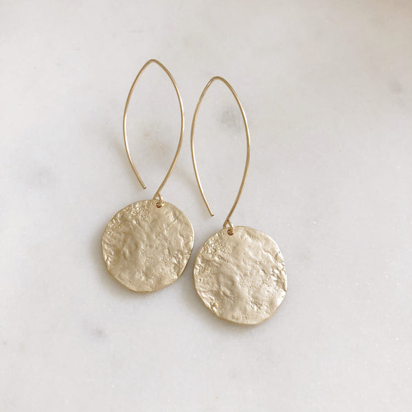 Gold Coin Earrings, Disc Earrings, Best Friend Birthday Gifts, JUNIE