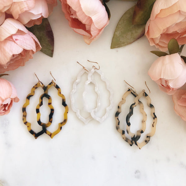 Tortoise Shell Earrings, Statement Earrings, Acrylic Earrings, Dangle Earrings, Tortoise Earrings, Drop Earrings, Acetate Earrings, Hannah