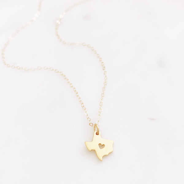 Texas Necklace Gold, Dainty Gold Necklace, Moving Gift, Texas Necklace, State Necklace, Texas Gifts, Gift For Her, Gold Texas Necklace