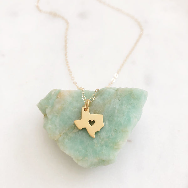 Texas Necklace Gold, Dainty Gold Necklace, Moving Gift, Texas Necklace, State Necklace, Texas Gifts, Gift For Her, Gold Texas Necklace