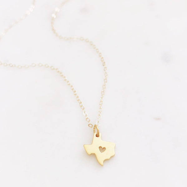 Texas Necklace Gold, Dainty Gold Necklace, Moving Gift, Texas Necklace, State Necklace, Texas Gifts, Gift For Her, Gold Texas Necklace