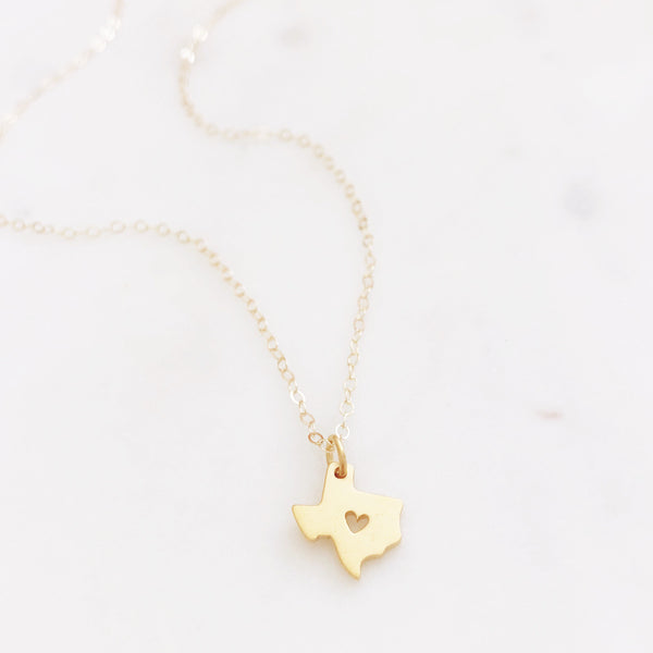 Texas Necklace Gold, Dainty Gold Necklace, Moving Gift, Texas Necklace, State Necklace, Texas Gifts, Gift For Her, Gold Texas Necklace