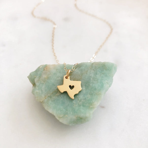 Texas Necklace Gold, Dainty Gold Necklace, Moving Gift, Texas Necklace, State Necklace, Texas Gifts, Gift For Her, Gold Texas Necklace