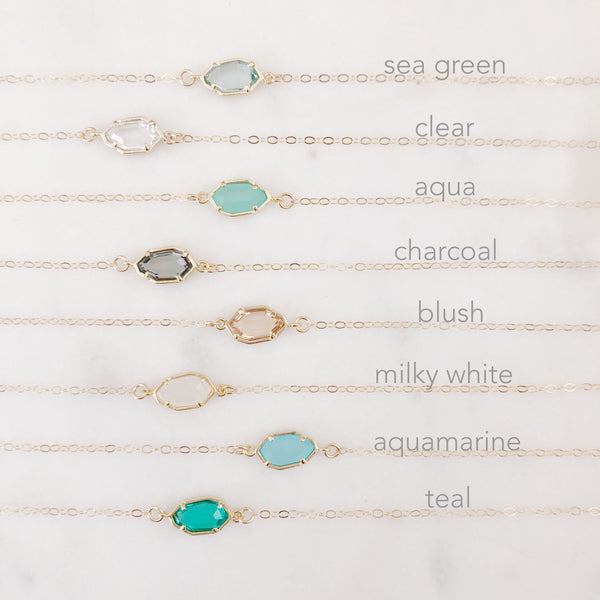 Dainty Stone Necklace, Crystal Necklace, Dainty Gold Necklace, Bridal Jewelry, Bridesmaid Necklace, Gift For Her, Gold Filled Necklace, CORA