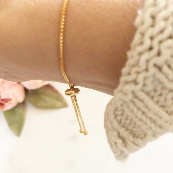 Bolo Bracelet, Adjustable Bracelet, Slider Bracelet, Dainty Gold Bracelet, Bridesmaid Bracelet, Bridal Jewelry, SERENITY