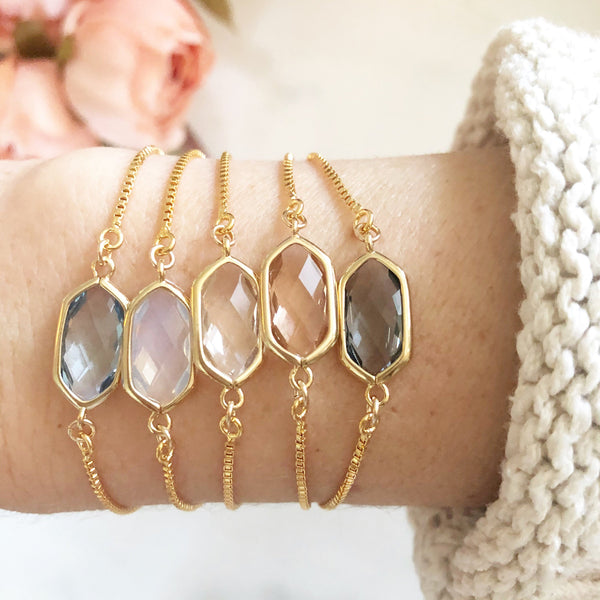 Bolo Bracelet, Adjustable Bracelet, Slider Bracelet, Dainty Gold Bracelet, Bridesmaid Bracelet, Bridal Jewelry, SERENITY