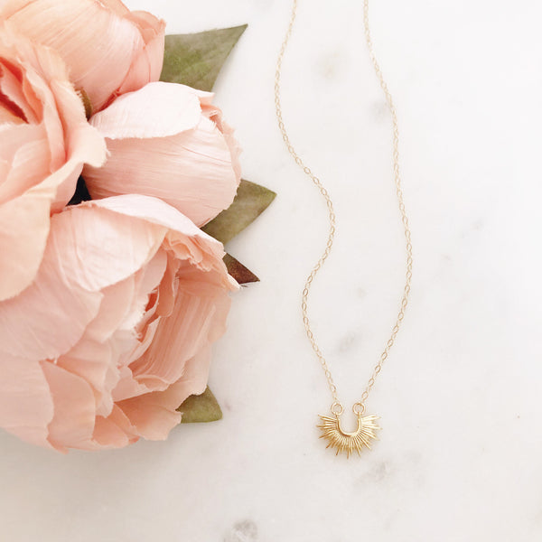 Gold Sun Necklace, Celestial Jewelry, Sunburst Necklace, Dainty Gold Necklace, Best Friend Gifts, Birthday Gifts for Her, SUNRISE