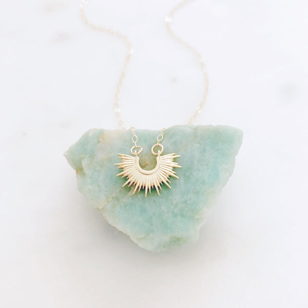 Gold Sun Necklace, Celestial Jewelry, Sunburst Necklace, Dainty Gold Necklace, Best Friend Gifts, Birthday Gifts for Her, SUNRISE
