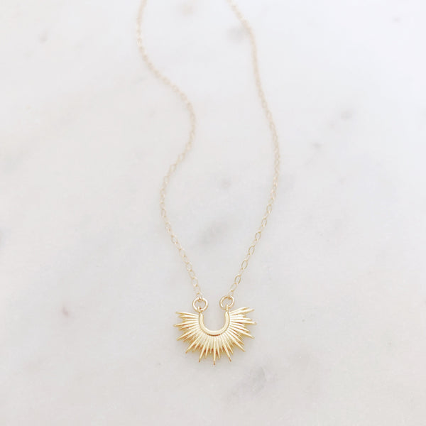 Gold Sun Necklace, Celestial Jewelry, Sunburst Necklace, Dainty Gold Necklace, Best Friend Gifts, Birthday Gifts for Her, SUNRISE