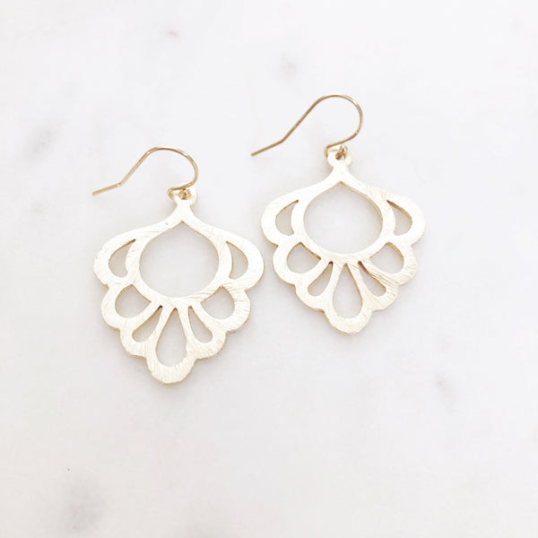 Art Deco Earrings, Statement Earrings, Boho Earrings, Gold Statement Earrings, Gold Drop Earrings, Bohemian Earrings, LEONA