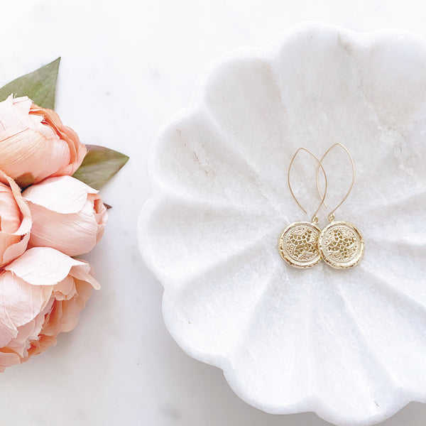 Coin Earrings, Cross Earrings, Gold Disc Earrings, Birthday Gifts for Her, Best Friend Gifts, BELLA
