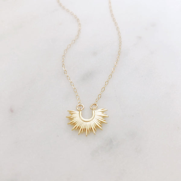 Gold Sun Necklace, Celestial Jewelry, Sunburst Necklace, Dainty Gold Necklace, Best Friend Gifts, Birthday Gifts for Her, SUNRISE