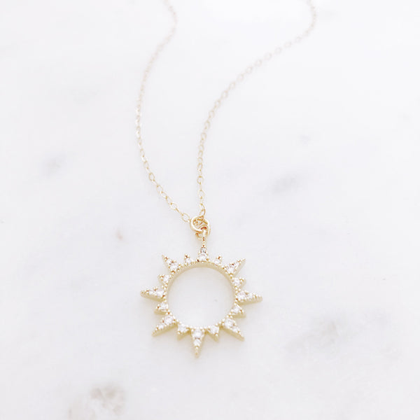 Sun Necklace, Celestial Jewelry, Sunburst Necklace, Dainty Gold Necklace, Best Friend Gifts, Birthday Gifts for Her, SUNNY