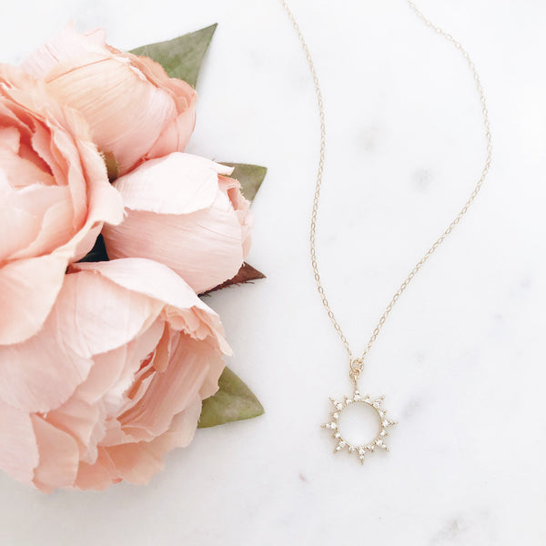 Sun Necklace, Celestial Jewelry, Sunburst Necklace, Dainty Gold Necklace, Best Friend Gifts, Birthday Gifts for Her, SUNNY
