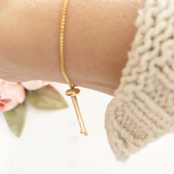 Bolo Bracelet, Stone Bracelet, Dainty Gold Bracelet, Bridesmaid Bracelet, Bridal Jewelry, CORA