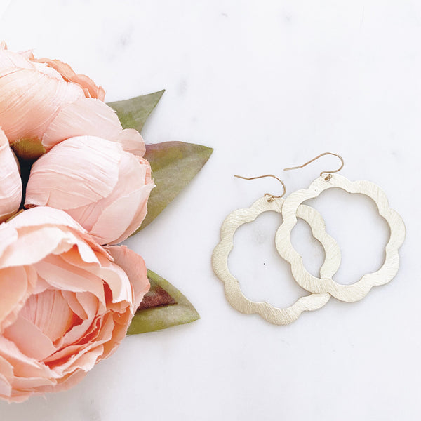 Flower Statement Earrings, Flower Earrings, Gold Statement Earrings, Boho Earrings, Floral Earrings, Big Flower Earrings, JOSIE