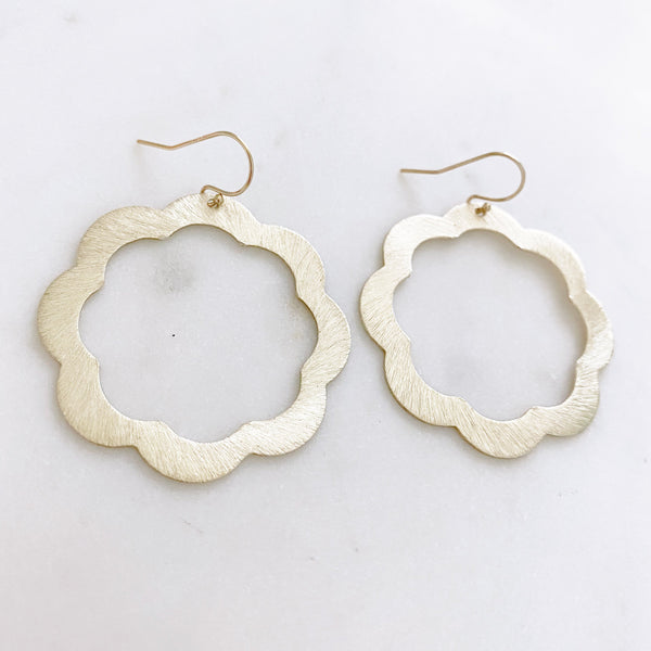 Flower Statement Earrings, Flower Earrings, Gold Statement Earrings, Boho Earrings, Floral Earrings, Big Flower Earrings, JOSIE