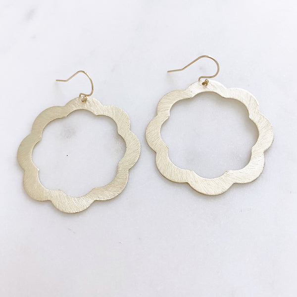 Flower Statement Earrings, Flower Earrings, Gold Statement Earrings, Boho Earrings, Floral Earrings, Big Flower Earrings, JOSIE