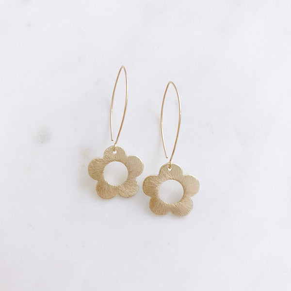 Daisy Earrings, Flower Earrings, Gold Dangle Earrings, Best Friend Birthday Gifts, DAISY